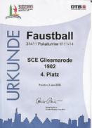 Urkunde für den 4.Platz beim Internationalen Deutschen Turnfest vom 30.05.09 bis 03.06.09 in Frankfurt